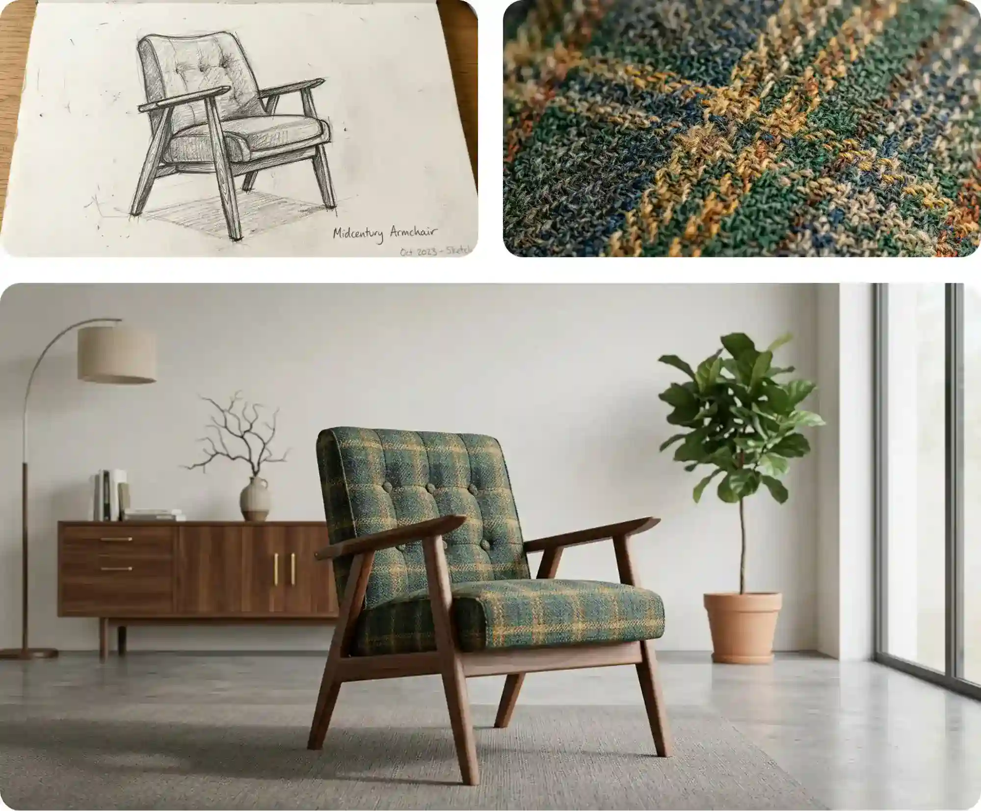 Multimodal generation — combining sketch and texture references